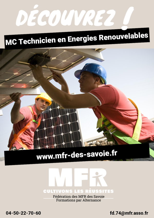 MC Technicien en Énergies Renouvelables
Option B (thermique)