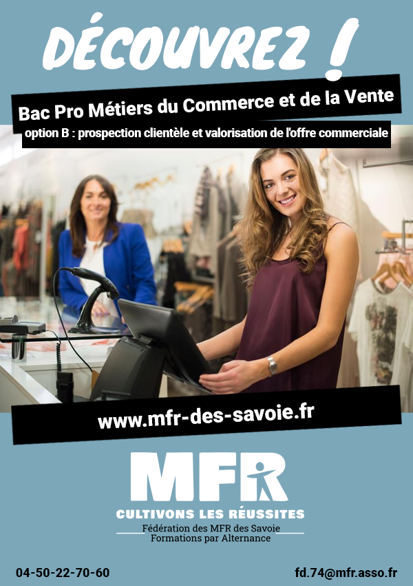 Bac Pro Métiers du Commerce et de la Vente <br> option B : prospection
clientèle et valorisation de l